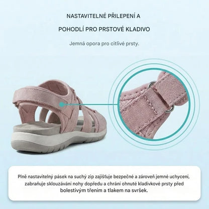 Ortopedické síťované sportovní sandály – nastavitelný model s více pásky, vhodné pro kladívkové prsty