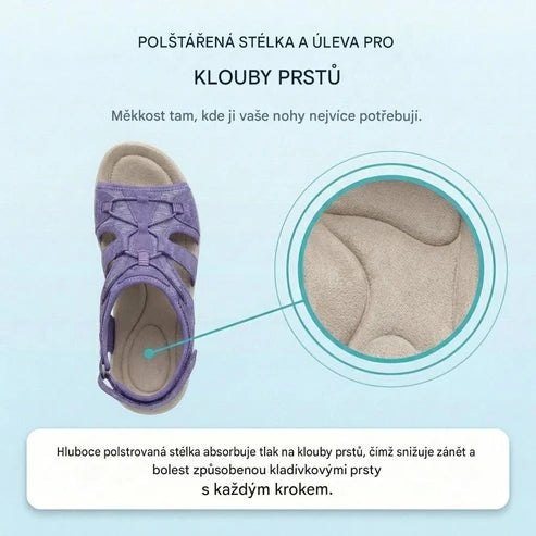 Ortopedické síťované sportovní sandály – nastavitelný model s více pásky, vhodné pro kladívkové prsty