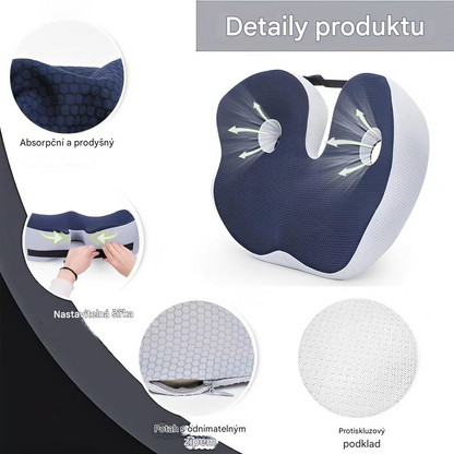 🪑 Ergonomický sedák pro kancelář – tvarování hýždí a úleva při dlouhém sezení
