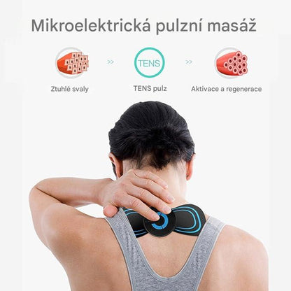 Přenosná pulzní masážní náplast｜Kompaktní masážní přístroj pro úlevu od únavy krční, bederní a zádové oblasti
