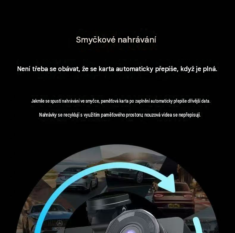 🚗 Tříkanálová autokamera s Wi-Fi a širokoúhlým záznamem