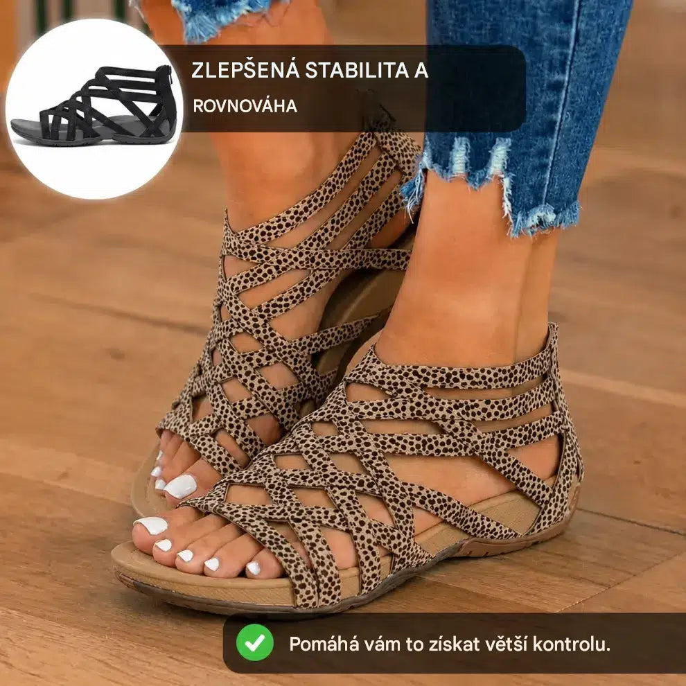 Dámské pohodlné sandály s více pásky – navržené pro dlouhé stání a chůzi