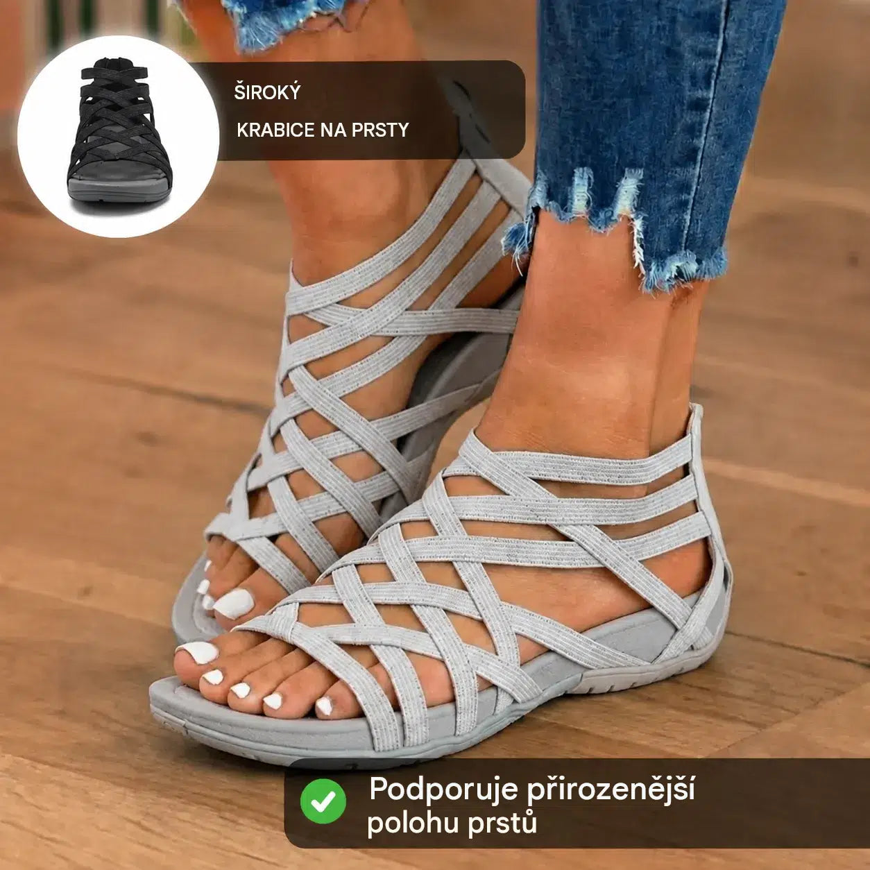 Dámské pohodlné sandály s více pásky – navržené pro dlouhé stání a chůzi