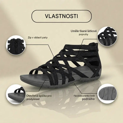 Dámské pohodlné sandály s více pásky – navržené pro dlouhé stání a chůzi