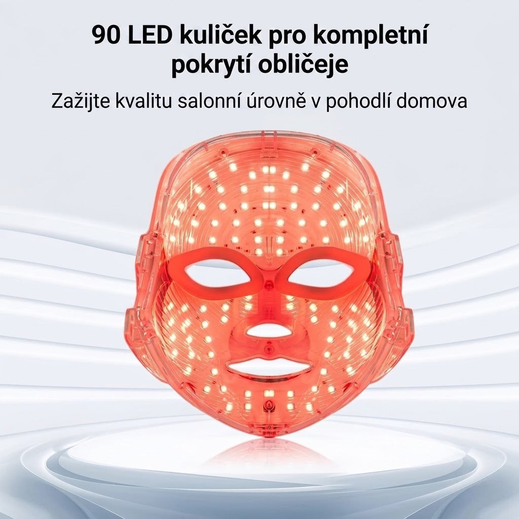 7barevná LED světelná maska – pro zářivější a mladistvější pleť v pohodlí domova