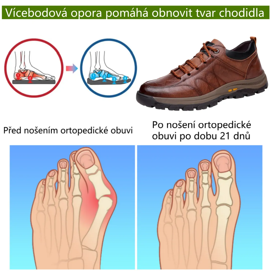 Pánské kožené boty pro seniory – měkké, pohodlné a neklouzavé pro každodenní chůzi