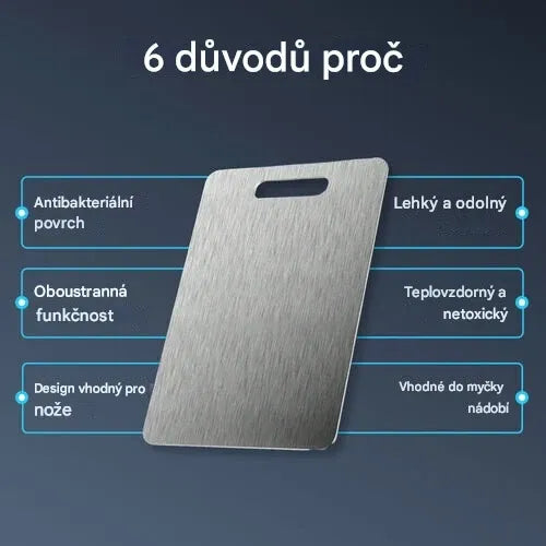 Elthivo™ krájecí deska z titanové slitiny – ultra odolná, hygienická a šetrná k nožům, nezbytný pomocník do vaší kuchyně